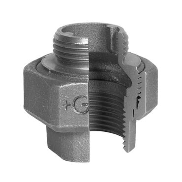 Union coupling Fig. 332 galvanized with male and female thread, straight connection, flat seal